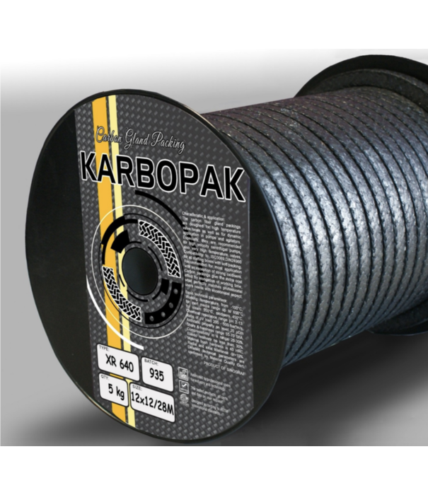 Heat Shieldings Stopfbuchspackung – Flexibler Graphit und Kohlenstofffaserecken | Gland packing Karbopak XR 640