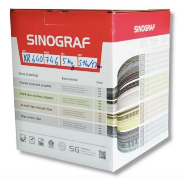 Heat Shieldings Stopbuspakking – Flexibel grafiet en koolstofvezelhoeken | Gland packing Karbopak XR 640