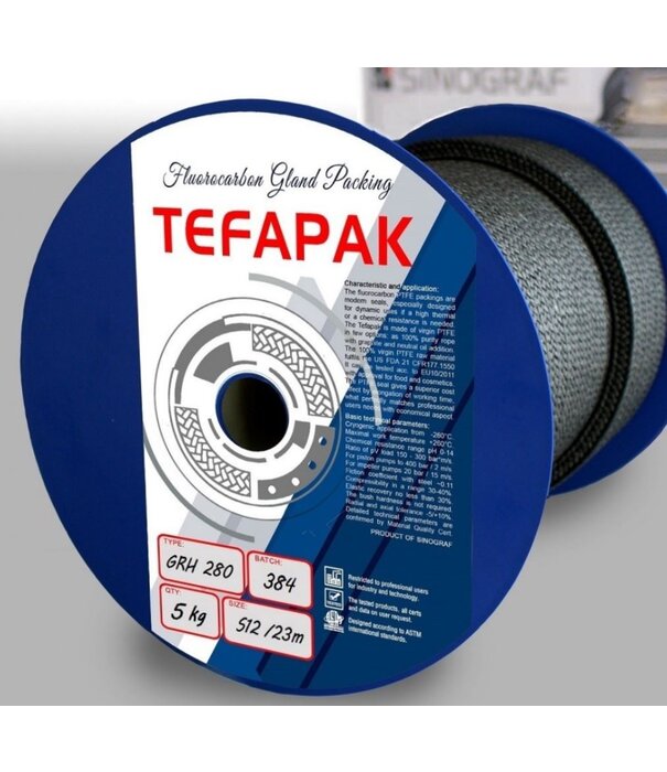 Heat Shieldings Stopfbuchspackung – Graphitiertem PTFE | gPTFE Gland packing Tefapak GRH 280