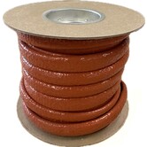 Ø 13 mm x 15m | Silikon Glasfaser Brandschutz Schlauch  - Rot