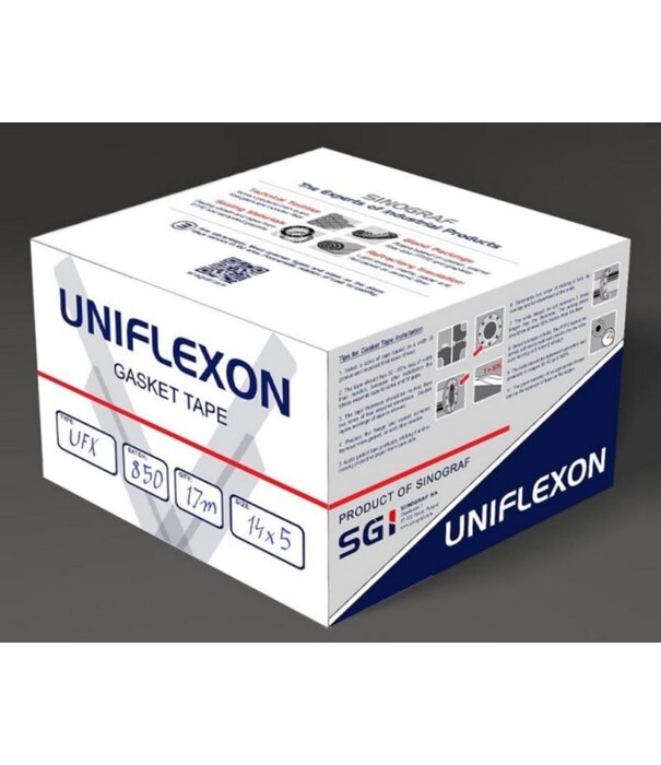 Heat Shieldings 260 °C  | 10 mm x  3 mm x 10 m | Uniflexon UFX:  ePTFE Dichtungsband mit Klebeschicht