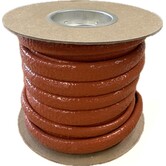 Ø 10 mm x 15m | Silikon Glasfaser Brandschutz Schlauch  - Rot  - DIN EN45545