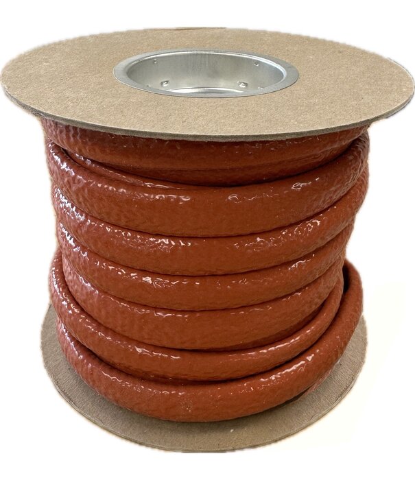 Heat Shieldings Ø 10 mm x 15m | Silikon Glasfaser Brandschutz Schlauch  - Rot  - DIN EN45545