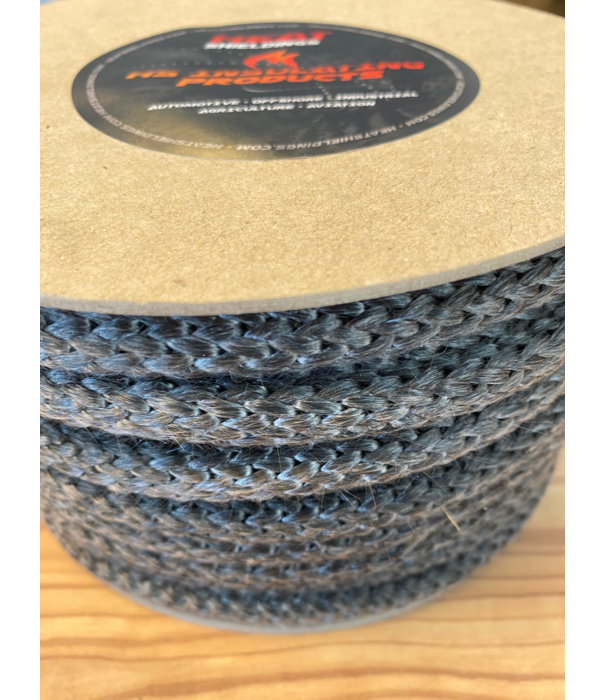 Heat Shieldings 550 °C  | ø 10 mm x 25 m Hittebestendig koord zwart | Kachelkoord rond