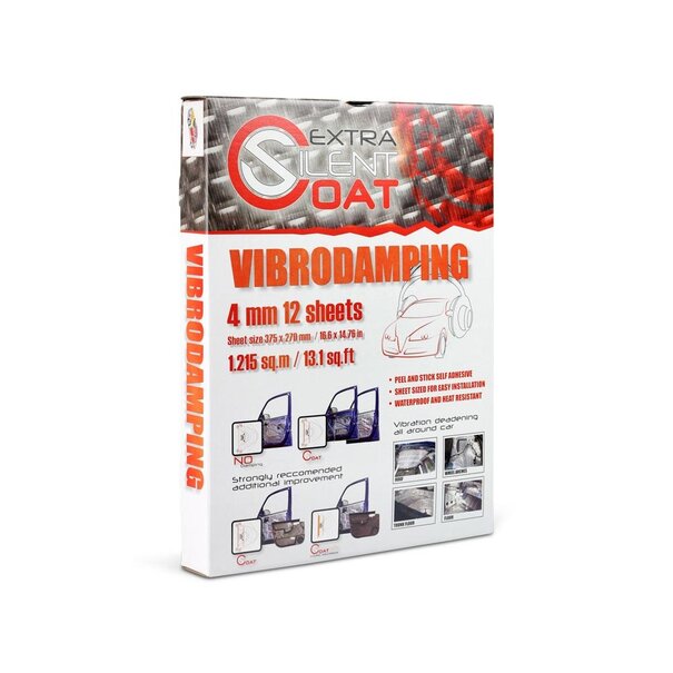 Silent Coat 1,12 m² | 4 mm | Extra Silent Coat Volume pack | Zelfklevende ontdreuning  matten | Anti dreunplaat- 12 vellen
