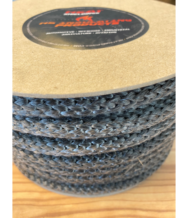 Heat Shieldings 550 °C  | ø 6 mm x 50 m Hittebestendig koord zwart | Kachelkoord rond