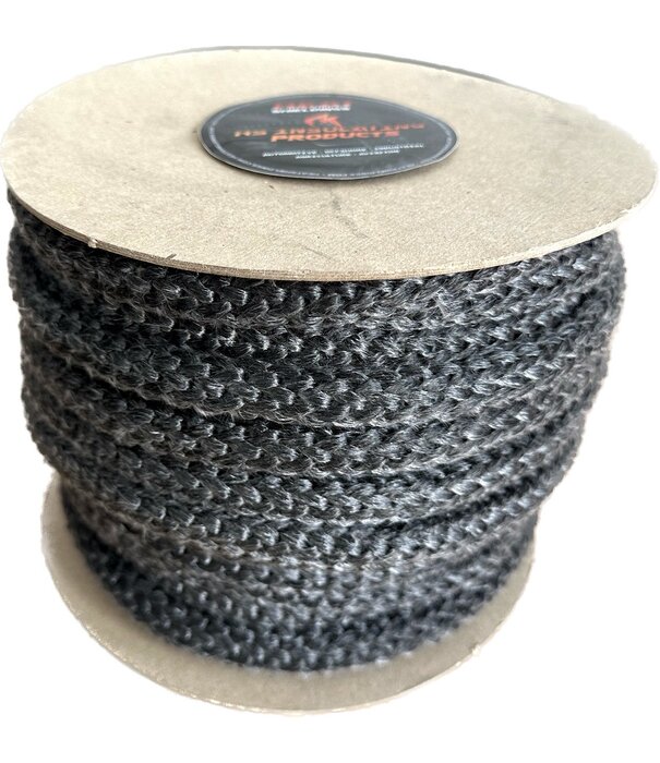 Heat Shieldings 550 °C  | ø 8 mm x 50 m Hitzebeständige schwarze Schnur | Ofendichtung  runden