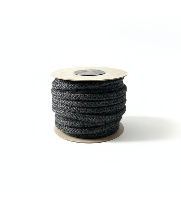 Heat Shieldings 550 °C  | ø 4 mm x 25 m Hittebestendig koord zwart | Kachelkoord rond