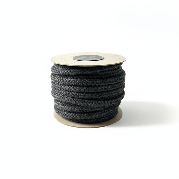 Heat Shieldings 550 °C  | ø 4 mm x 50 m Hitzebeständige schwarze Schnur | Ofendichtung  runden