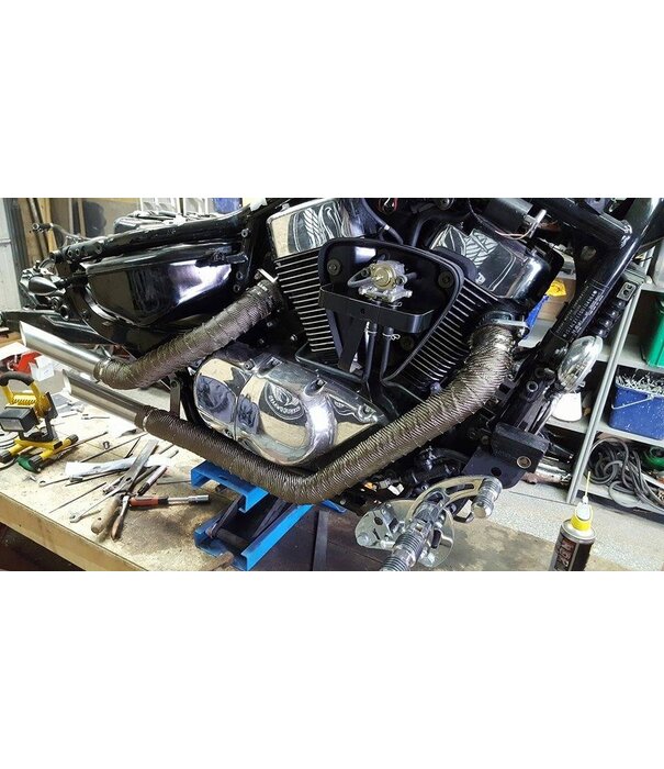 Heat Shieldings Tweede kans | 800 °C | Titanium basaltvezel uitlaatband  50 x 1.5mm x 15m