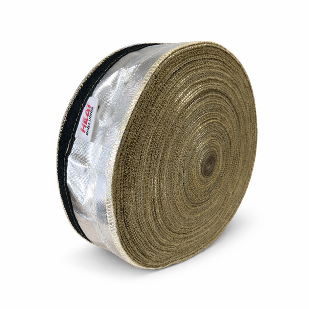 Heat Shieldings Wärmereflektierender Kevlar-Isolierschlauch bis 600 °C  25 mm - Klettverschluss - Rolle 50m