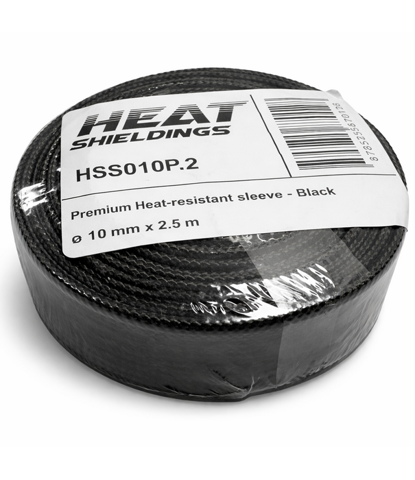Heat Shieldings Premium Hittebestendige hoes Zwart tot 550 °C - 10 mm x 2.5m