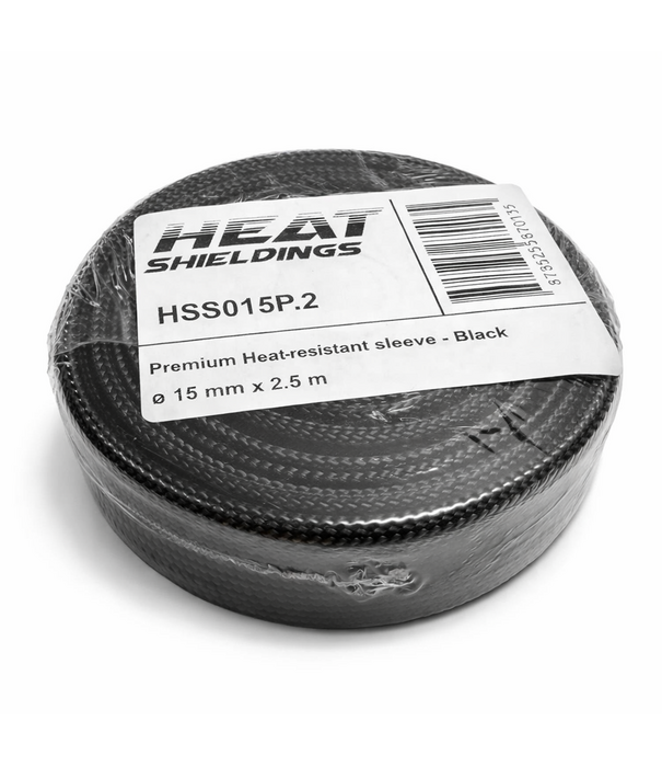 Heat Shieldings Premium Hitzebeständige Flechtschlauch Schwarz bis 550 °C - 15 mm x 2.5m