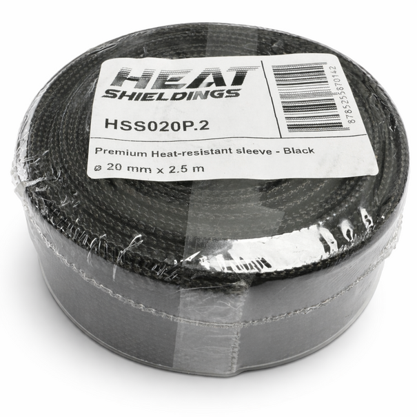 Heat Shieldings Premium Hitzebeständige Flechtschlauch Schwarz bis 550 °C - 20 mm x 2.5m