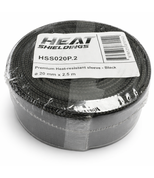 Heat Shieldings Premium Hittebestendige hoes Zwart tot 550 °C - 20 mm x 2.5m