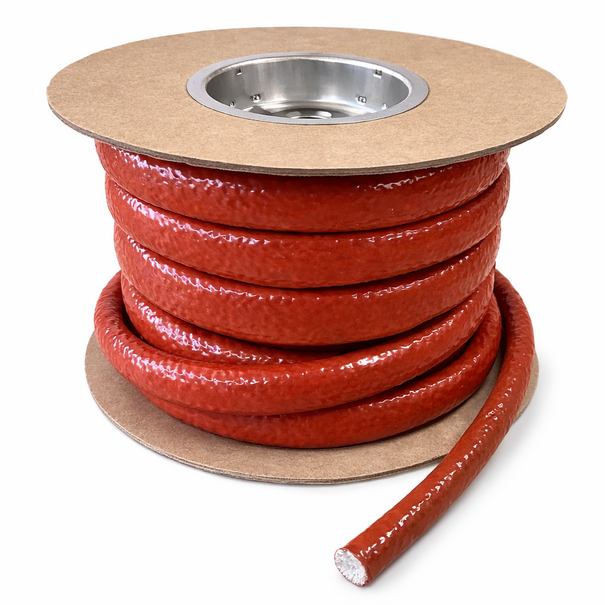 Heat Shieldings Ø 38 mm x 15m | Hittebestendige silicone isolatiekous  - Rood