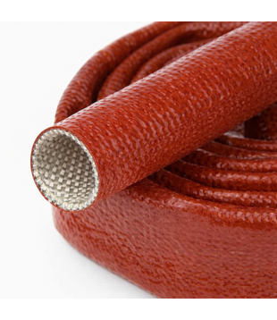 Ø 10 mm x 15m | Silicone E-Glass Fire Sleeve  - Red  - DIN EN45545
