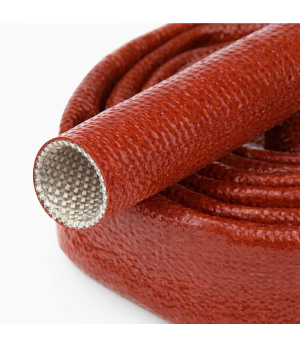 Heat Shieldings Ø 10 mm x 15m | Silicone E-Glass Fire Sleeve  - Red - DIN EN45545