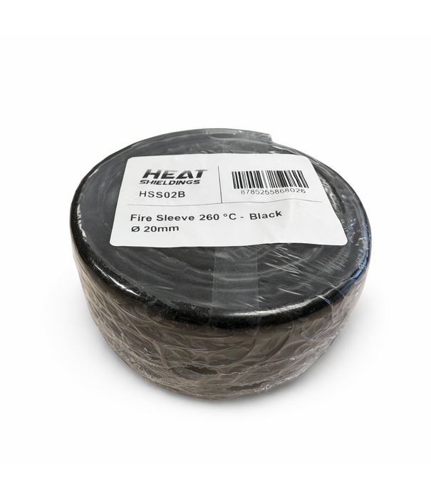 Heat Shieldings Ø  20 mm x 1 m | Silikon Glasfaser Brandschutz Schlauch - Schwarz