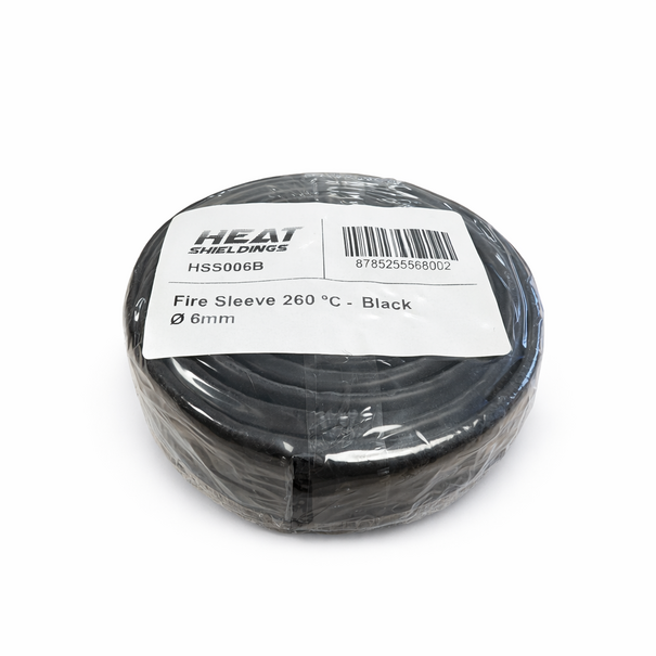 Heat Shieldings Ø  6 mm x 1 m | Hittebestendige silicone isolatiekous -  Zwart