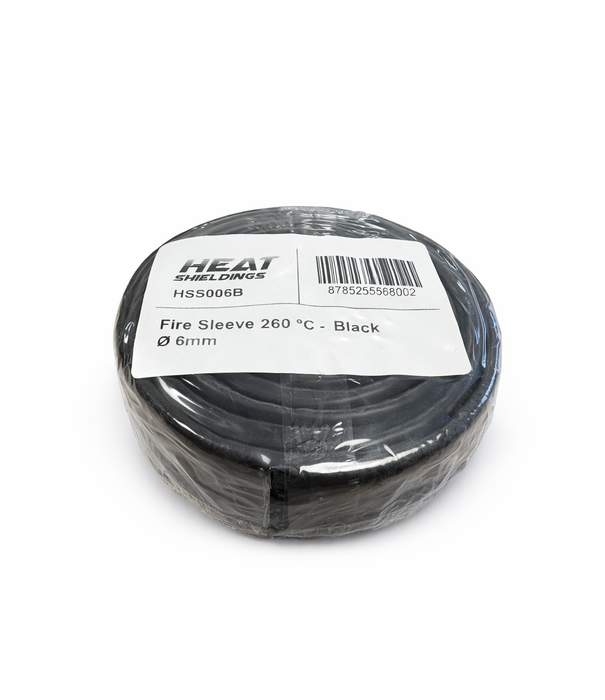 Heat Shieldings Ø  6 mm x 1 m | Hittebestendige silicone isolatiekous -  Zwart