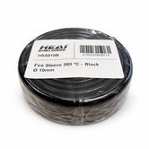 Ø  10 mm x 1 m | Silicone E-Glass Fire Sleeve -  Black
