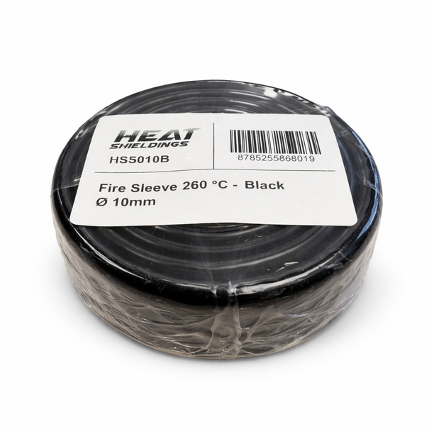 Heat Shieldings Ø  10 mm x 1 m | Hittebestendige silicone isolatiekous -  Zwart