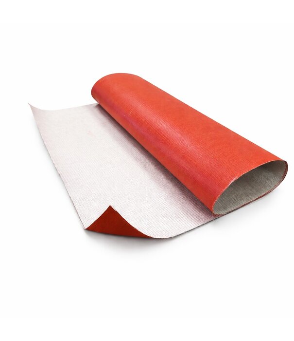 Heat Shieldings Glasvezeldoek enkelzijdige silicone coating - Rood – Hittebestendig en Vlamvertragend  - 100 x 50 cm | 0.5 mm