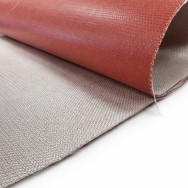 Heat Shieldings Glasfasergewebe einseitig silikonbeschichtet - Rot - Hitzebeständig & Flammhemmend - 100 x 50 cm | 0.5 mm