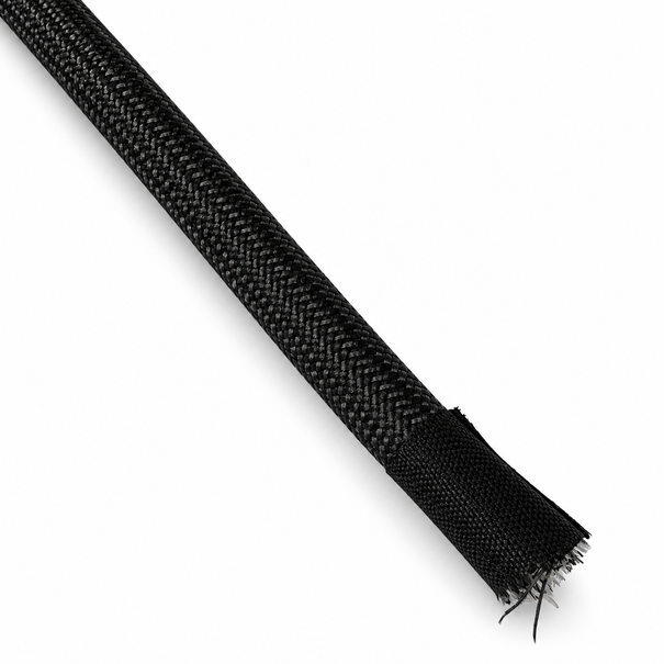 Heat Shieldings 550 °C  | ø 10 mm x 25 m Hitzebeständige schwarze Schnur | Ofendichtung  runden  - Fein geflochtener Außenmantel
