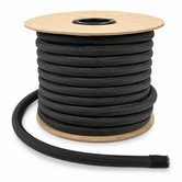 550 °C  | ø 12 mm x 25 m Heat resistant rope black | Stove rope round  - Fine braided Fine braided outer layer