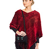 Poncho Rood - Bamboe Chenille