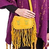Shoulder Bag Yellow - With Fringes - Suede - Handmade in Canada
