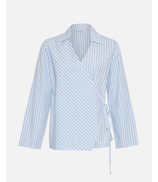 MSCH - Zenika wrap top blauw/wit