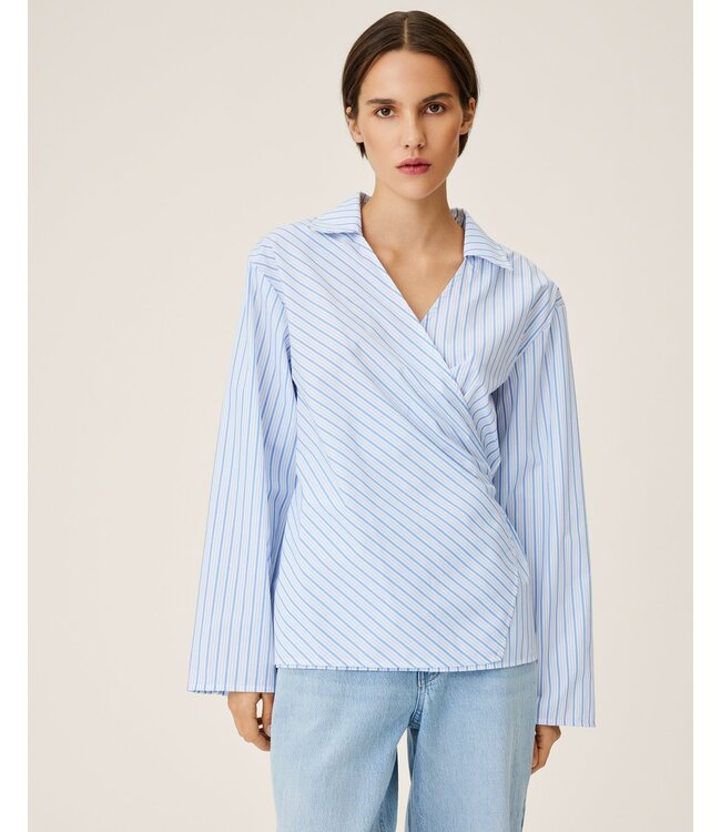 MSCH - Zenika wrap top blauw/wit