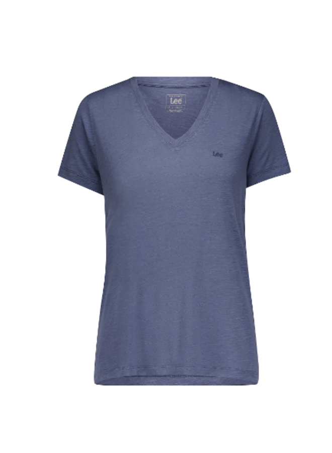 LEE - V neck t-shirt surf blauw