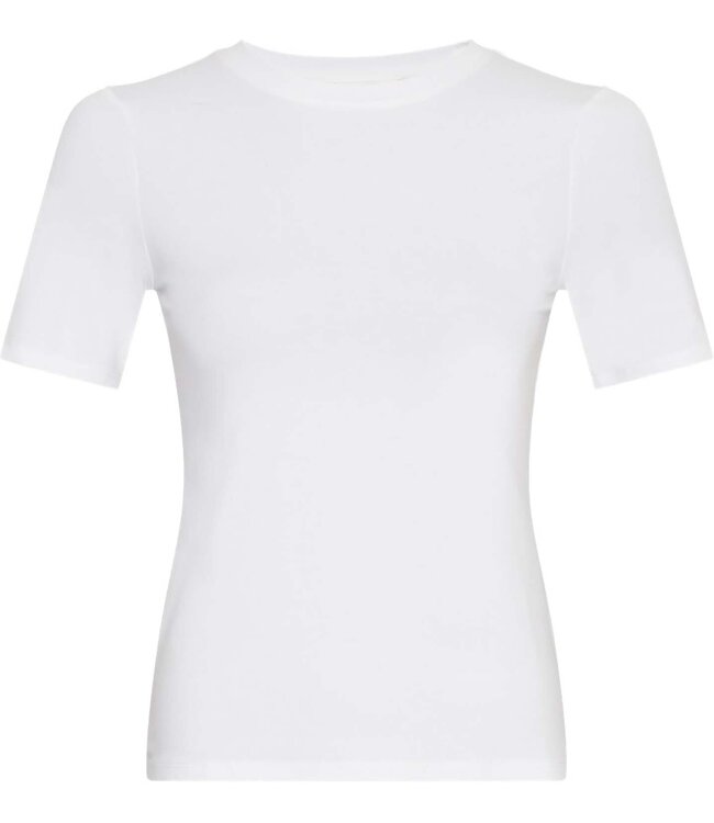 MSCH - Betrina rib t-shirt wit