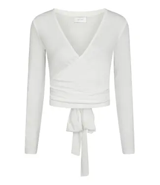 neo noir NEONOIR - Nia jersey wrap top wit