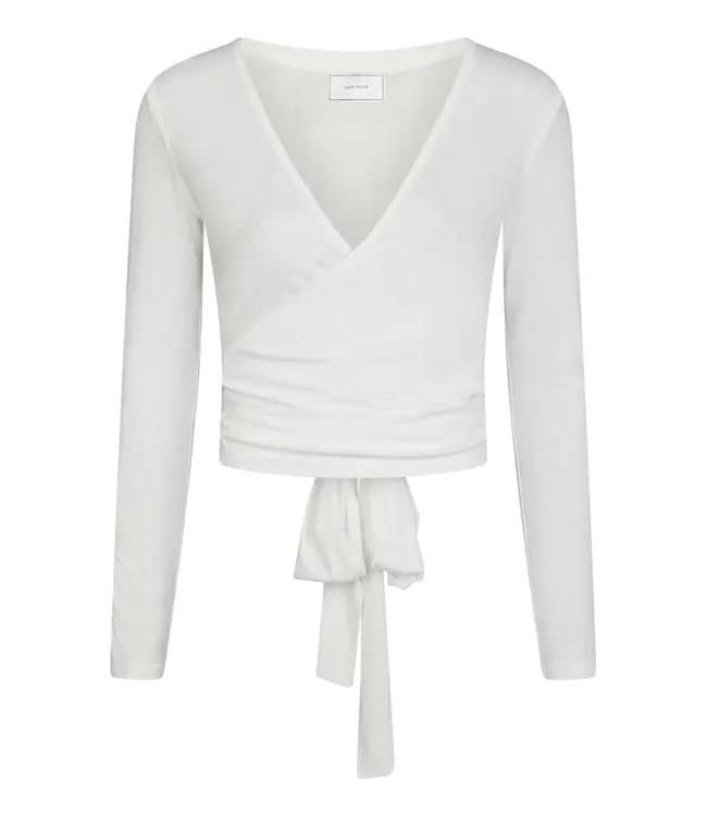 NEONOIR - Nia jersey wrap top wit