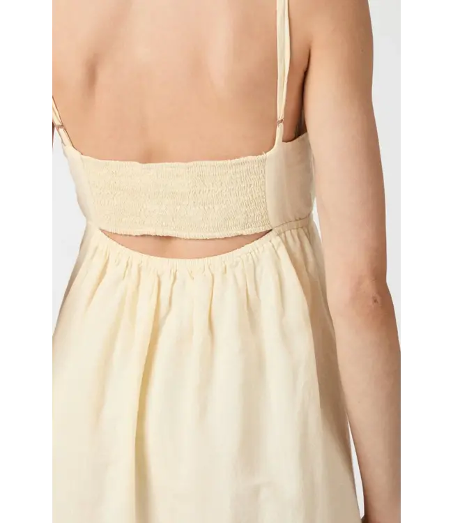 NEO NOIR - Savani Long Linen botergeel jurk