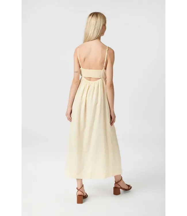 NEO NOIR - Savani Long Linen botergeel jurk