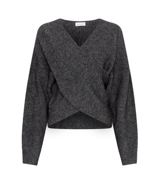 Moss Copenhagen MSCH - Zinelle Hope Wrap trui grijs