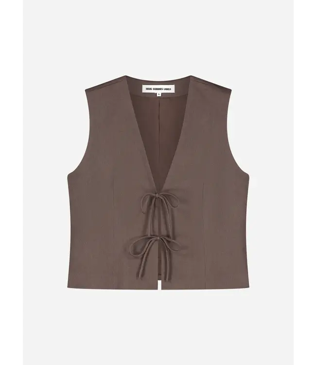 NOUS SOMMES LABELS - Ginny tie gilet brown
