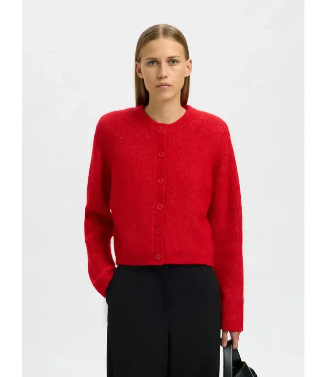 SELECTED - Slfsia ras cropped vest rood