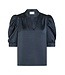 NEONOIR - Roella heavy satijn blouse blauw