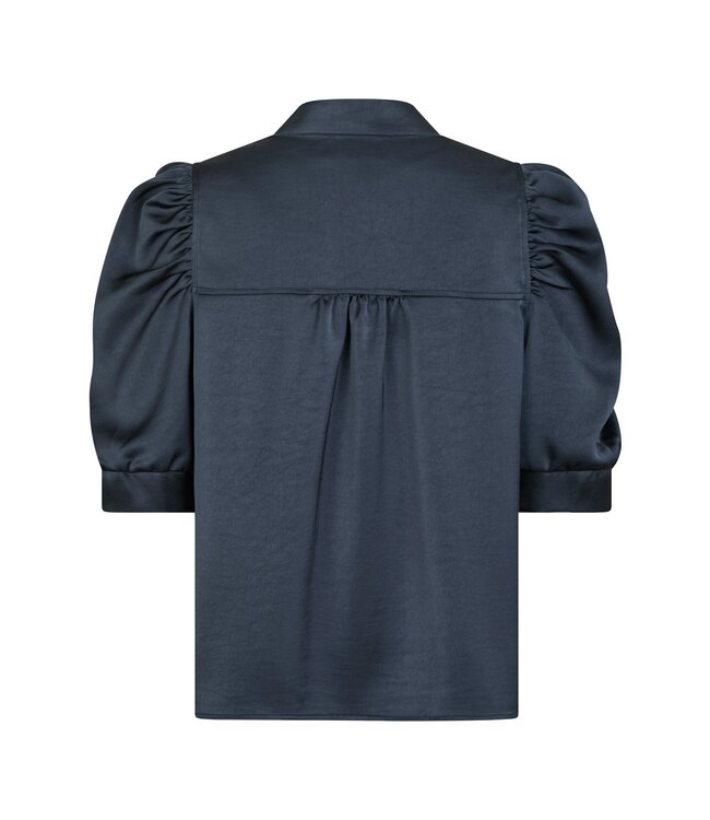 NEONOIR - Roella heavy satijn blouse blauw