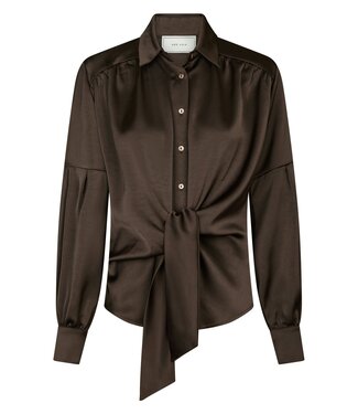 neo noir NEONOIR - Naja satin blouse dark brown