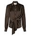 NEONOIR - Naja satin blouse dark brown