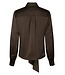NEONOIR - Naja satin blouse dark brown