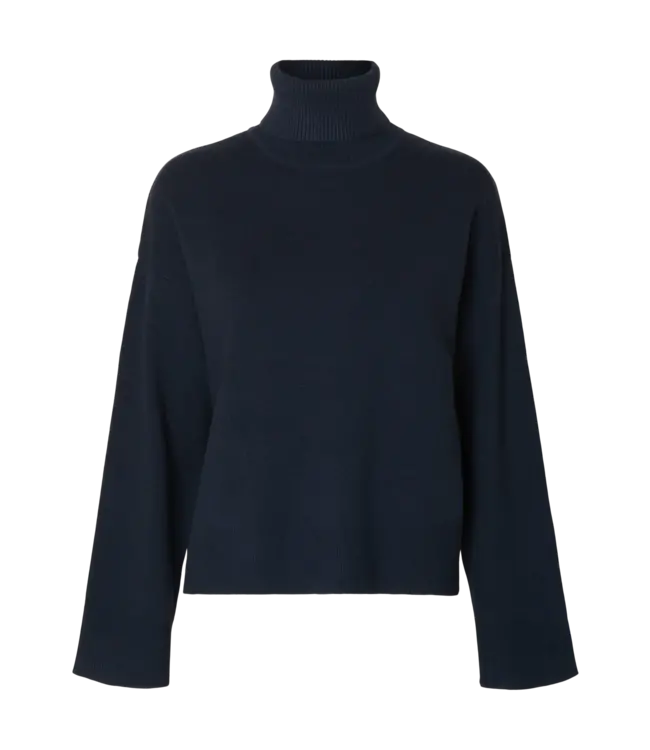 SELECTED - Slfkamma trui blauw